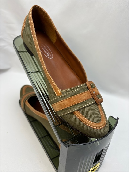 Talbots Shoes - Talbots Women’s Sz6 Olive and Brown Buckle Loafers #0303